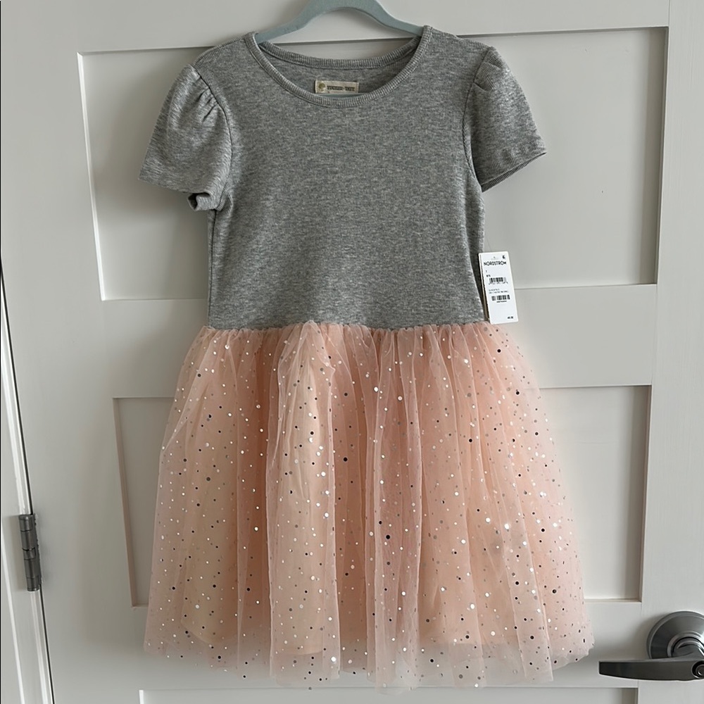 Gray and Pink Tulle Dress